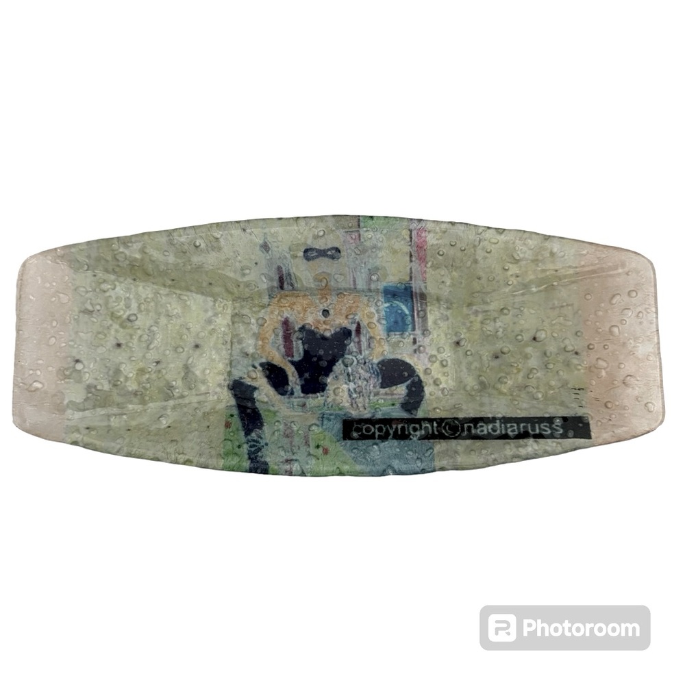 Nadia Russ Collectible Art Square Glass Plate Limited Edition Numbered